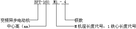BPY系列三相交流變頻調(diào)速異步電動機型號標(biāo)記
